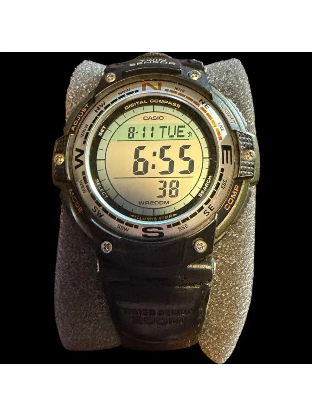 Casio Mens SCW-100B Digital Compass Watch Stainless Steel Back 200M Water Resist